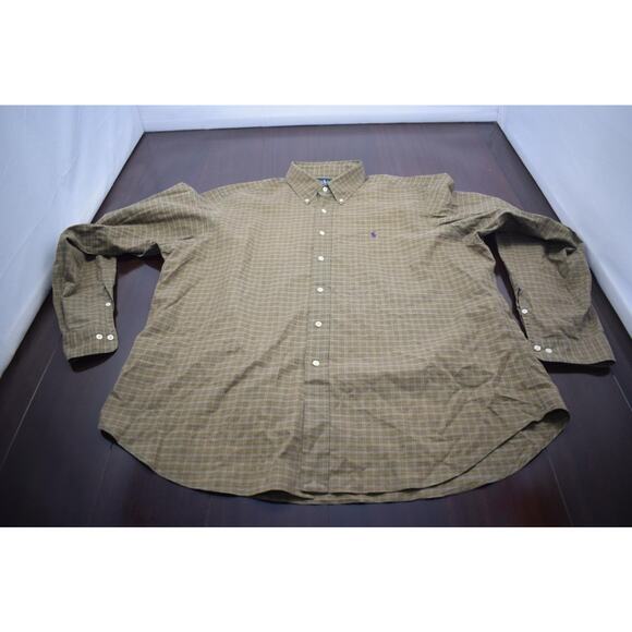 Polo Ralph Lauren Dress Shirt Classic Long Sleeve Plaid Mens Size 17.5 XL - Picture 5 of 8